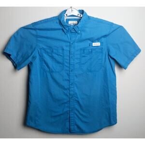 Magellan Outdoors MagShield Loose Fit Button Down Shirt. Men's Large. Blue